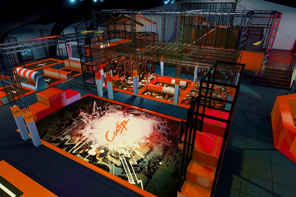 Contigo Indoortainment Ausstattung Geräte Equipment Indoorspielplatz Trampolinpark